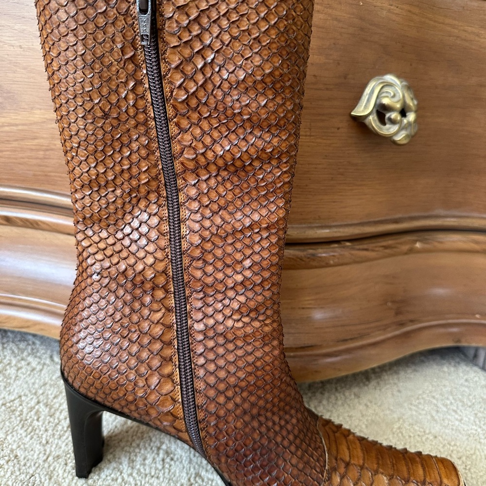 Mishelle Roma Python Leather Half Boots - image 4